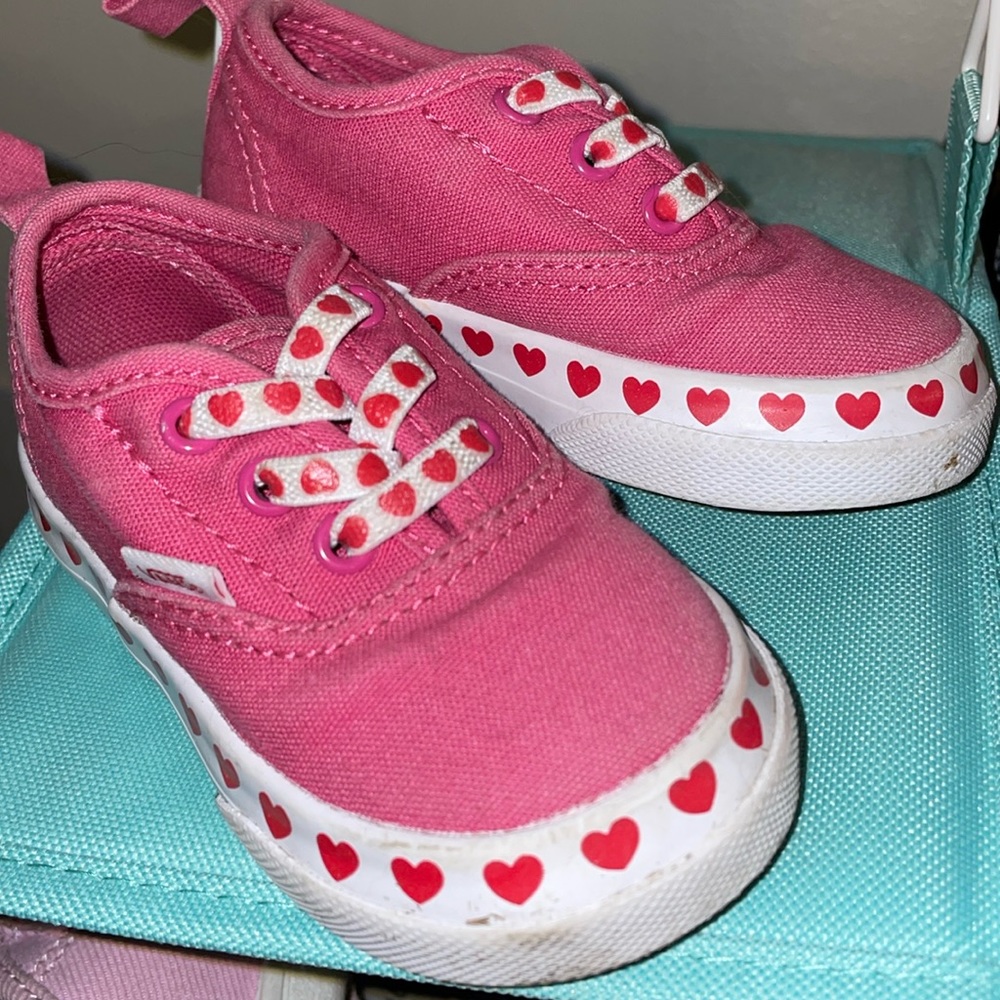 Vans Pink Hearts Toddler Size 5 shoes